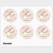 311 Bejeweled Cakes Monogram Roze achtergrond Ronde Sticker (Vel)