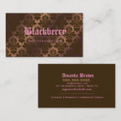 311 - Blackberry "Pure" chocolade Truffle Damask Visitekaartje (Voorkant / Achterkant)