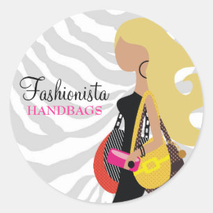 311 Blondine Fashionista Portemonnees Zebra Ronde Sticker
