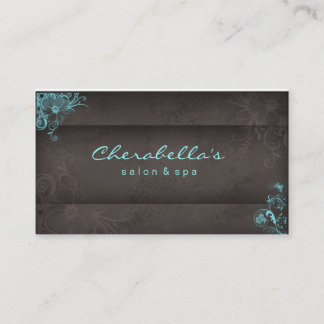 311 Blue Taupe Salon Spa Floral carte de visite