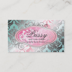 311 Bodacious Damask Shimmer Turq Pink Visitekaartje
