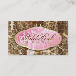 311 Bodacious Pink Rustic Leopard Visitekaartje