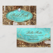 311 Bodacious Turquoise Rustic Leopard Visitekaartje (Voorkant / Achterkant)