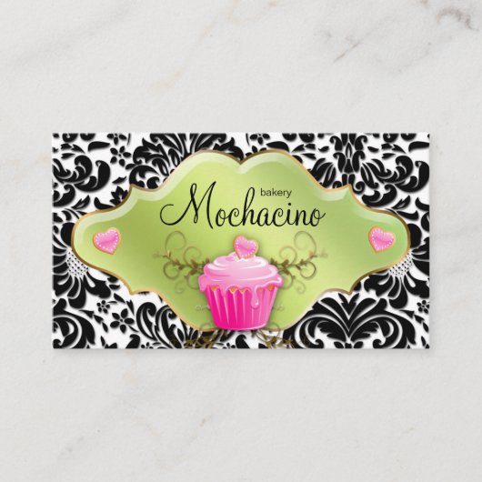 311 Boulangerie Carte de visite Cupcake Gold Swirl (Devant)