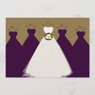 311 Bridal Party Eggplant & Gold Kaart