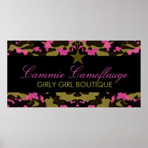 311 Camo Star Pink Banner Poster