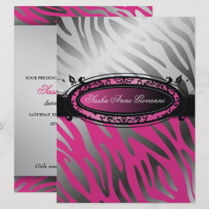 311 C'est Luxueux Hot-roze Zebra Zoet 16 Kaart