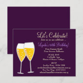 311-CHAMPAGNE CELEBRATION PAARS UITNODIGING BRIEFKAART (Voorkant / Achterkant)