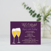 311-CHAMPAGNE CELEBRATION PAARS UITNODIGING BRIEFKAART (Staand voorkant)