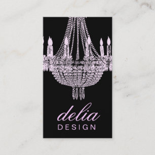 311 Chandelier Chic Pink & Black Pearl Metallic Visitekaartje