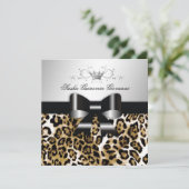 311- Chic Brown Leopard Bow | Zoet 16 Kaart (Staand voorkant)