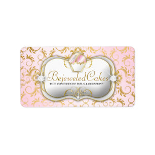 311-Ciao Bella Bejeweled Cakes Roze achtergrond Etiket