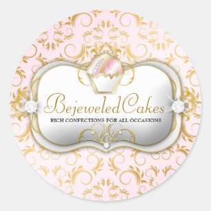 311 Ciao Bella Bejeweled Cakes roze achtergrond Ronde Sticker
