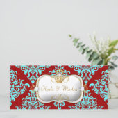 311 Ciao Bella Lovey Dovey Damask Wedding Program Programma (Staand voorkant)
