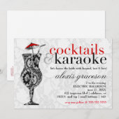 311 cocktails et invitation de dentelle de karaoke (Devant / Derrière)