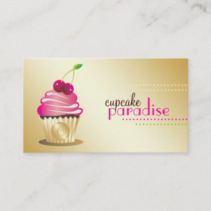 311-Cupcake Paradise Monogram Visitekaartje