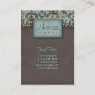 311 Damask Salon Spa Carte de rendez-vous Blue Bro