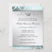 311 Damask Shimmer Bow Boy Blue Baby shower Kaart (Achterkant)