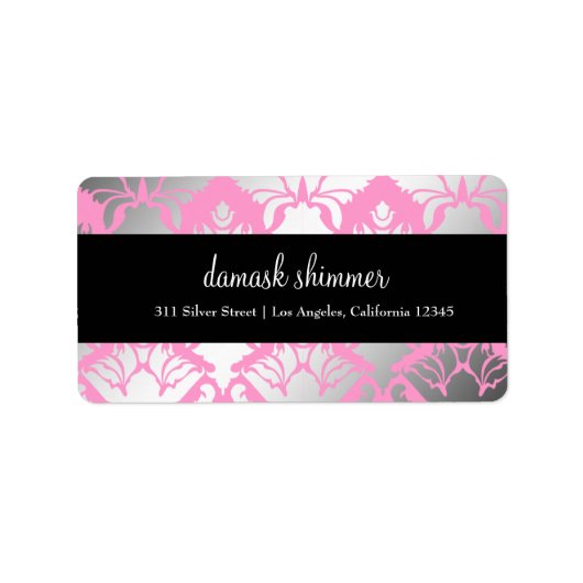 311 Damask Shimmer Étiquette rose (Devant)