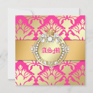311-Damask Shimmer Queen Sweet Sixteen Golden Pink Kaart
