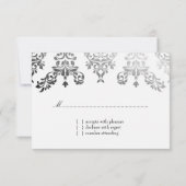 311 Dashing Damask Black Faux Silver RSVP (Dos)