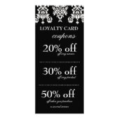 311 Dashing Damask Black White Reclamekaart (Achterkant)