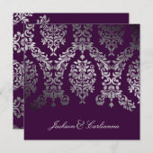 311-Dashing Damask | Faux Silver Eggplant Kaart (Voorkant / Achterkant)