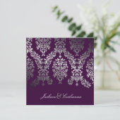 311-Dashing Damask | Faux Silver Eggplant Kaart (Staand voorkant)