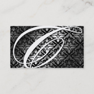 311-Dazzle Me Damask - C Monogram Black Visitekaartje