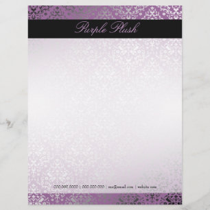 311-Dazzling Damask Paars Plush Letterhead Briefhoofd