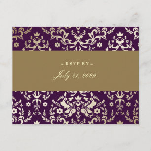 311-Dazzling Damask RSVP Gold Ivory Eggplant