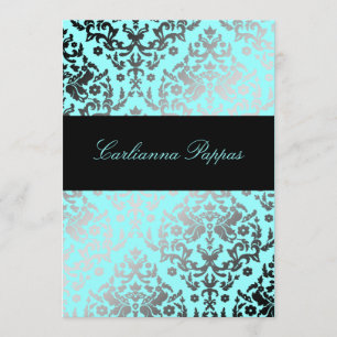 311 Dazzling Damask Turquoise Blue Kaart