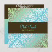 311 Dazzling Damask Turquoise & Lime (Voorkant / Achterkant)