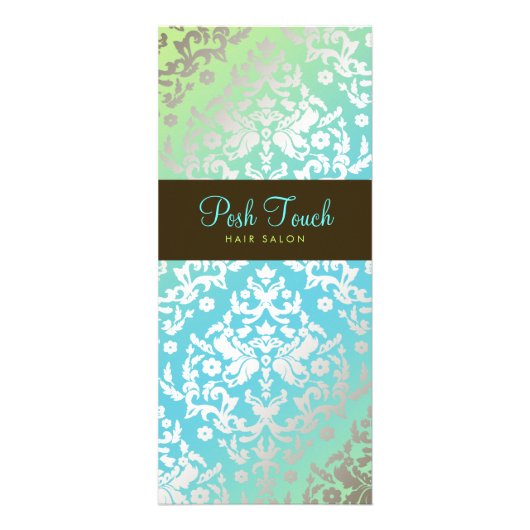 311 Dazzling Damask Turquoise & Limoen Reclamekaart (Voorkant)