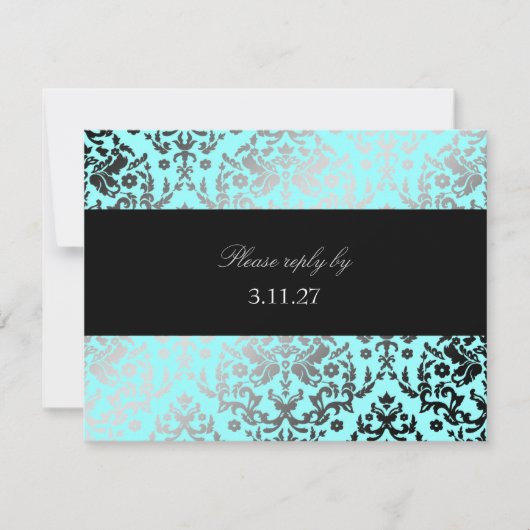 311-Dazzling Damask Turquoise RSVP (Devant)
