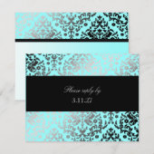311-Dazzling Damask Turquoise RSVP (Devant / Derrière)