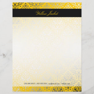 311-Dazzling Damask Yellow Jacket Briefhoofd Sjabloon