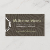 311-Delecteerbaar Sweet Chocolate Moss Zebra Bow Visitekaartje (Achterkant)