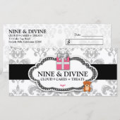 311 Divine Grey White Damask Gift Box & Teddy Bear (Voorkant / Achterkant)