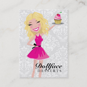 311 Dollface Desserts Blondie Damask 3.5 x 2 Visitekaartje