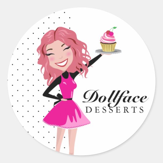 311 Dollface Desserts Blondie Ronde Sticker (Voorkant)