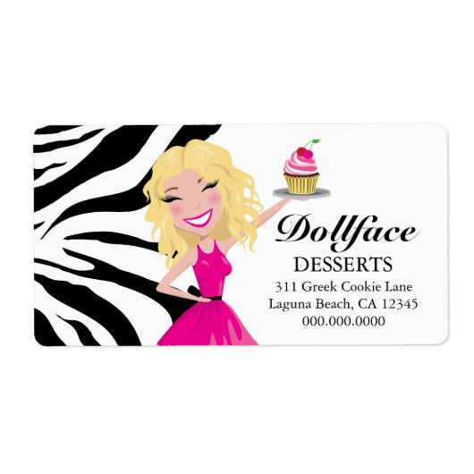 311 Dollface Desserts Blondie Zebra Print Etiket (Voorkant)
