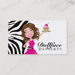 311 Dollface Desserts Brownie Zebra Visitekaartje
