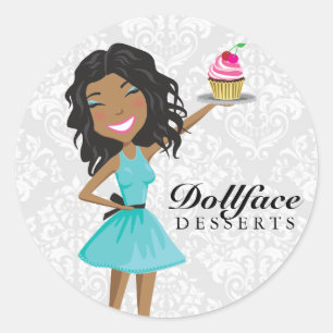 311 Dollface Desserts Ebonie Geschenkdoos Blauw Da Ronde Sticker