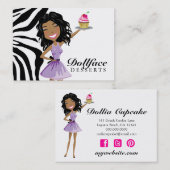 311 Dollface Desserts Ebonie Zebra 3,5 x 2 Visitekaartje (Voorkant / Achterkant)