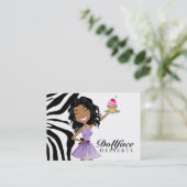 311 Dollface Desserts Ebonie Zebra 3,5 x 2 Visitekaartje (Staand voorkant)