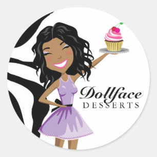 311 Dollface Desserts Ebonie Zebra Ronde Sticker