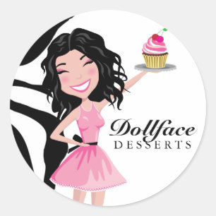 311 Dollface Desserts Kohlie Zebra Ronde Sticker