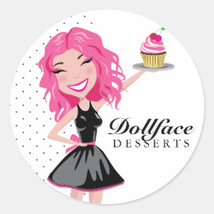 311 Dollface Desserts Pinkie Ronde Sticker