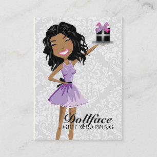 311 Dollface Gifts Ebonie Damask 3.5 x 2 Visitekaartje